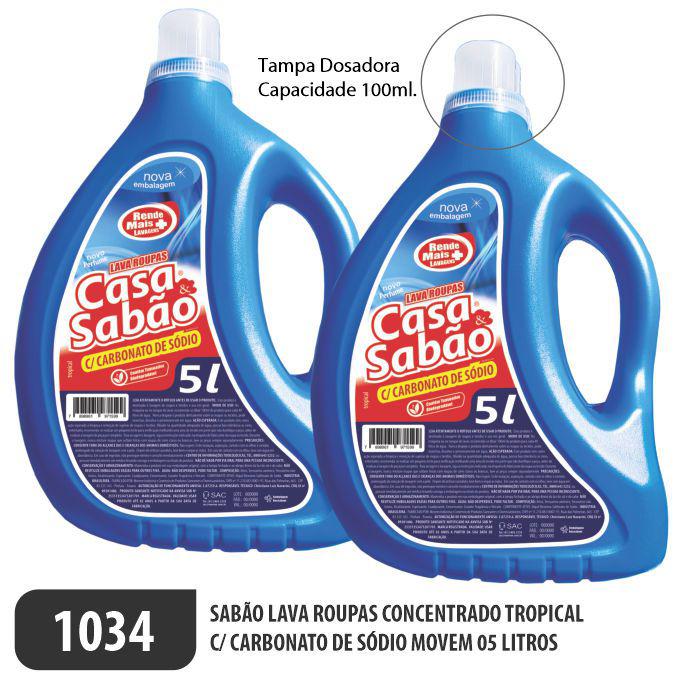 1034-PP-Q2 - Sabão Lava Roupas Casa e Sabão 05 Litros