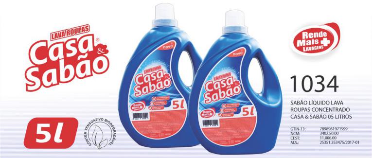 Sabão Lava Roupas Concentrado Casa & Sabão 05 Litros.png