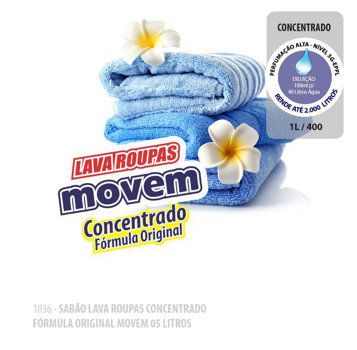 1036-PP-Q1 - Sabão Lava Roupas Fórmula Original Movem 05 Litros