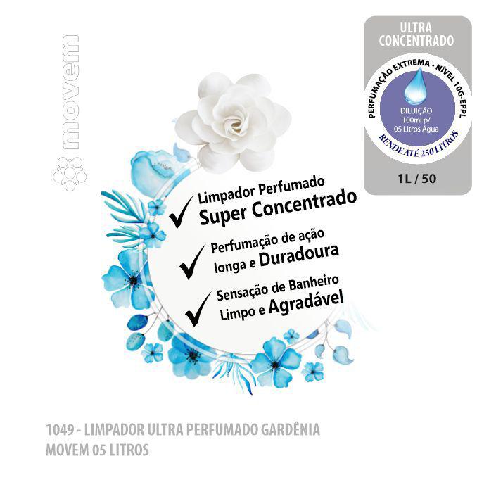 1049-PP-Q1 - Limpador Perfumado Gardenia Movem 05 Litros