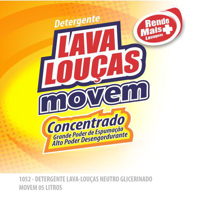 1052-PP-Q1 - Detergente Lava Louças Neutro Glicerinado Movem 05 Litros