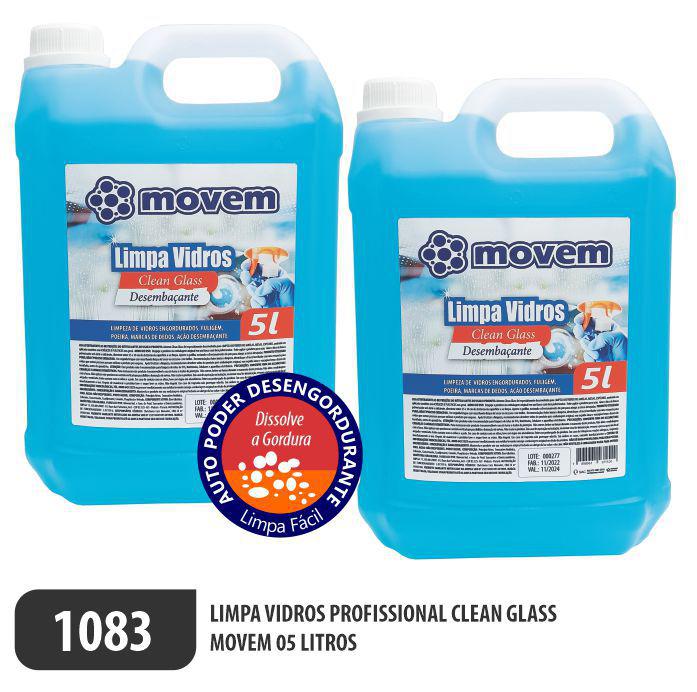 1083-PP-Q2 - Limpa Vidros Clean Glass Movem 05 Litros