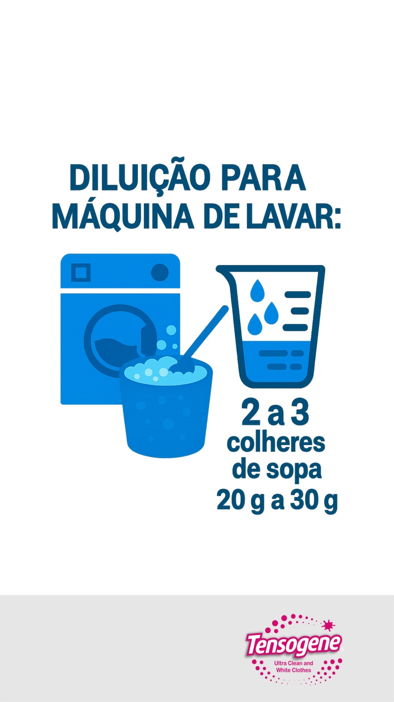 Tensogene Diluição na Máquina de Lavar Roupas